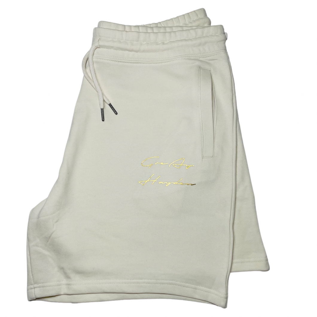 GreAy Hayden “Showoff” Shorts (Wynter Off-White/Royal Gold)