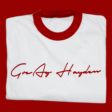 Load image into Gallery viewer, GreAy Hayden “Tha One” T-Shirt (Wynter White/Jeri Red)
